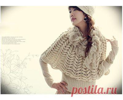 Азиатский колосок спицами - описание и фото