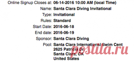 Santa Clara Diving Invitational competition 2016-06-18..19