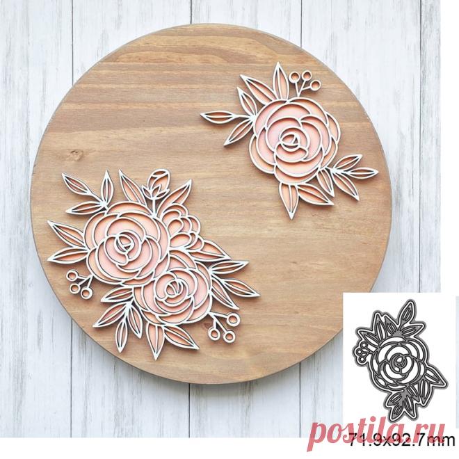 Металлические штампы с красивыми розовыми цветами и листьями для вырезания «сделай сам», штамп для скрапбукинга, бумажные карты, рельефное декоративное ремесло, высечка, Новинка - купить по выгодной цене | AliExpress