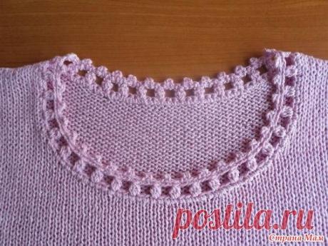 Пин содержит это изображение: Красивые способы обвязки горловины и проймы спицами