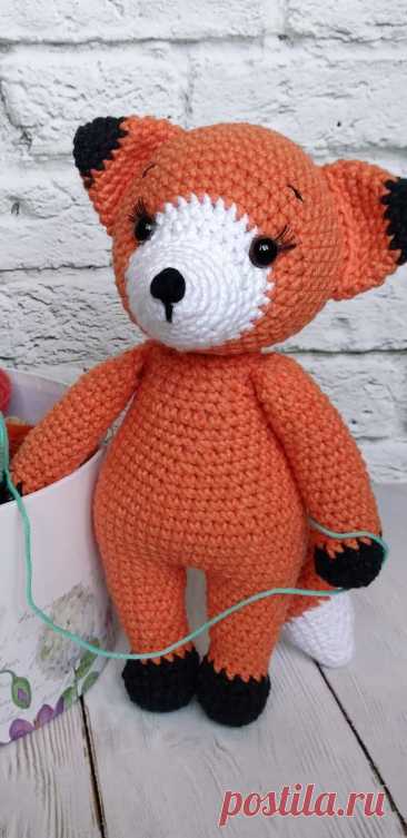 PDF Лисёнок крючком. FREE crochet pattern; Аmigurumi animal patterns. Амигуруми схемы и описания на русском. Вязаные игрушки и поделки своими руками #amimore - Лиса, лисица, лисёнок, лисичка.