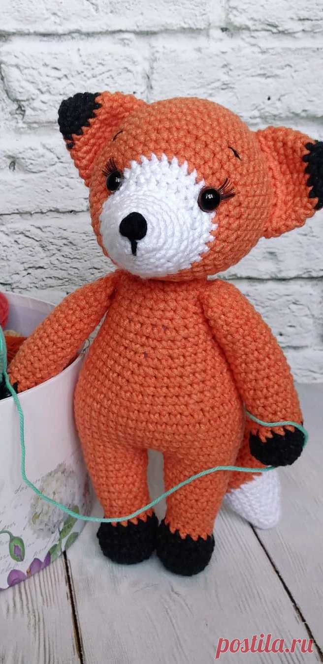 PDF Лисёнок крючком. FREE crochet pattern; Аmigurumi animal patterns. Амигуруми схемы и описания на русском. Вязаные игрушки и поделки своими руками #amimore - Лиса, лисица, лисёнок, лисичка.