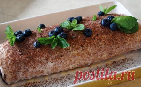 Нежный рулет со сметанным кремом и яго / Райская пища