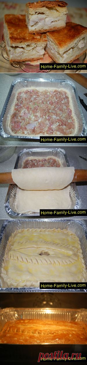 Пирог с курицей - пошаговый фоторецепт - русский пирог с курицей