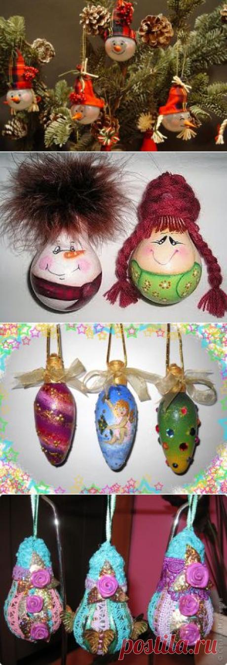 Новогодние игрушки из лампочек