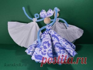 Балерина – поделка из синельной проволоки и салфеток | КАРАКУЛИ