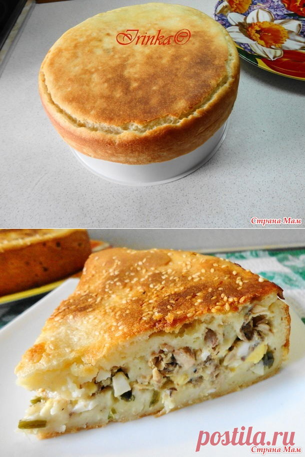 Пирог с сайрой, яйцами и луком - Готовим в мультиварке - Страна Мам
