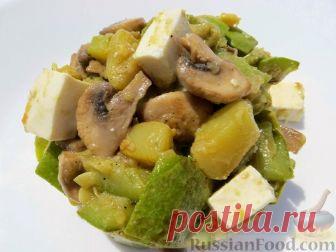 Рецепт: Салат из кабачков, грибов и брынзы на RussianFood.com
