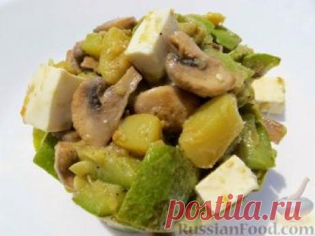 Рецепт: Салат из кабачков, грибов и брынзы на RussianFood.com