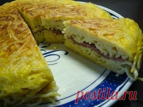 Омлет с макаронами / Frittata di spaghetti / Изысканные кулинарные рецепты