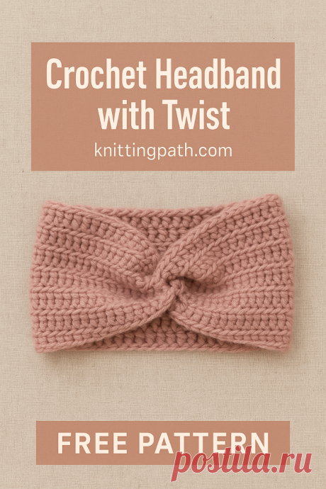 Crochet Headband with Twist Pattern (Free Pattern)