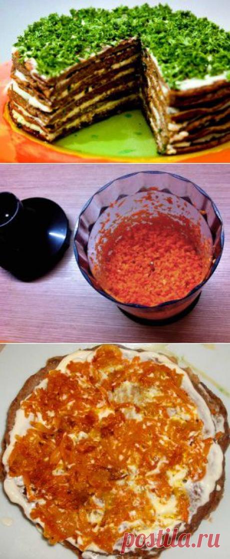 Приготовление куриного печеночного торта, рецепт с фотографиями | Лучшие рецепты тортов с фото