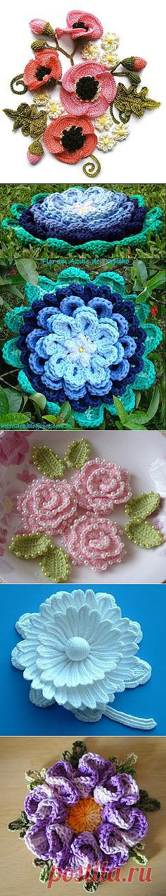 Crochet Flower & Leaves 2