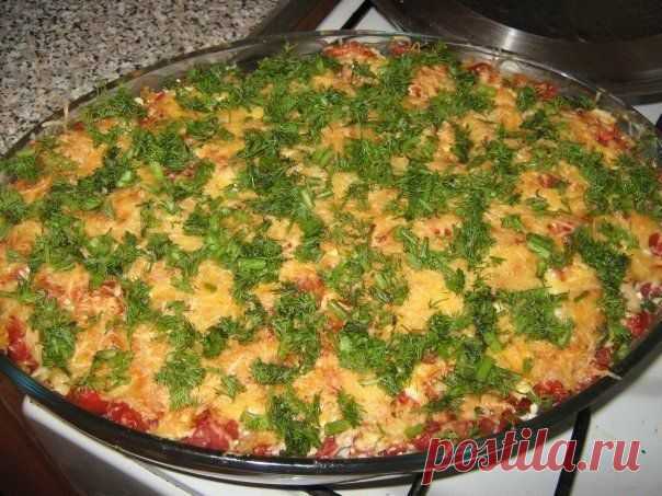 Рыба под овощами.