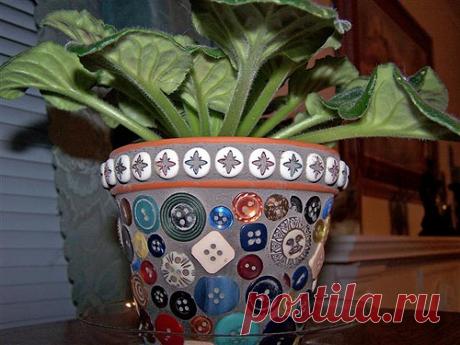 Декор цветочных горшков в интерьере