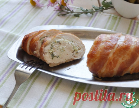 Куриный рулет с маринованными огурцами – кулинарный рецепт