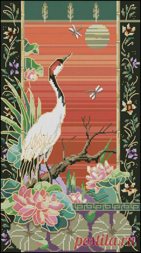 Сачать схему вышивки &quot;Oriental Crane&quot;