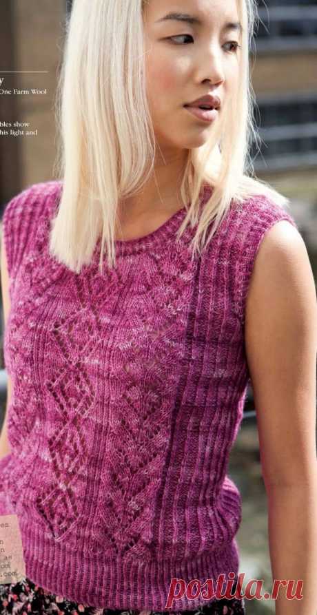 Красивый топ из журнала Knitting July, только схемы