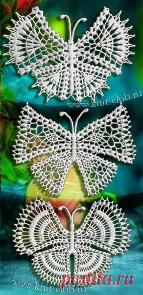 Как связать бабочку крючком. Ирландское кружево