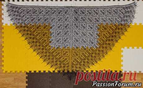 Шаль "Звездопад" Ольги Бочкаревой | Вязание шали спицами Добрый вечер всем посетителям нашего форума! Я к вам с новой шалью. Связала шаль "Звездопад" дизайнера Ольги Бочкаревой.Пряжа 100% итальянский бобинный лён, 650м в 100гр, цвет слива, спицы 3,5мм, крючок 2,5мм, бисер японский, размер шали по ленточке 171см, по центру 94см, вес 120гр....