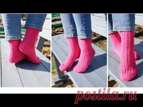 #ВЕСЕННЕЕ_ОБОСТРЕНИЕ. Ажурные носки спицами. ПОДРОБНЫЙ МАСТЕР КЛАСС