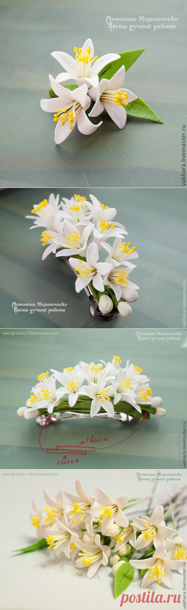 Нежные цветы из холодного фарфора | Рукоделие