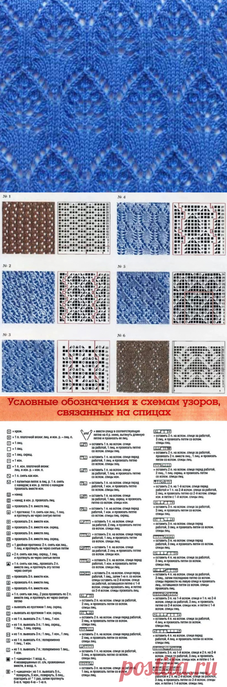 Красивые и редкие узоры спицами + схемы своими руками!