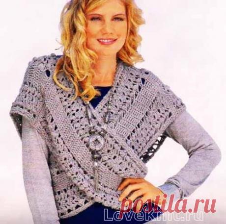 Жилет-шарф (спицы и крючок)