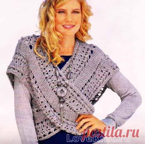 Жилет-шарф (спицы и крючок)