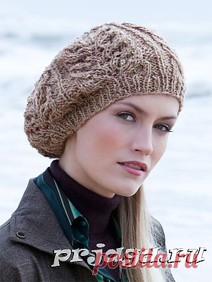 Вязание берета спицами косой без переплетений петель