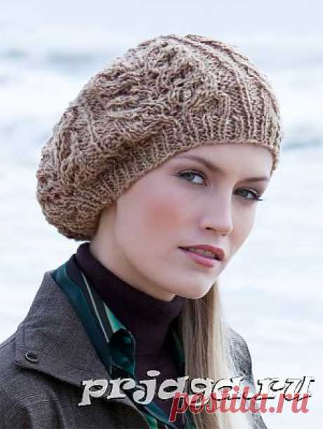 Вязание берета спицами косой без переплетений петель