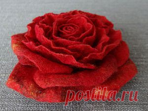 Шерстяная роза. МК Кокошниковой Надежды