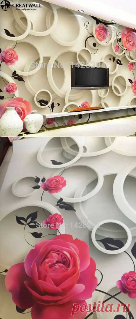 Aliexpress.com: Купить Великая стена современный 3d настенными фресками , обои, фото обои цветы для тв и фон, papel де parede цветочный из Надежный обои бамбуковые поставщиков на Great wall paper