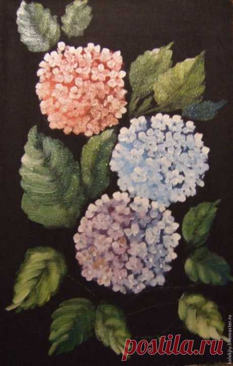Рисуем декоративную картину "Гортензия"