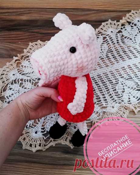 PDF Свинка Пеппа крючком. FREE crochet pattern; Аmigurumi doll patterns. Амигуруми схемы и описания на русском. Вязаные игрушки и поделки своими руками #amimore - Peppa Pig, свинка, поросёнок, свинья, поросенок, pig, swine, cerdo, maiale, Schwein, świnia, porco, domuz, sika, cochon, prase, gris, siga. Amigurumi doll pattern free; amigurumi patterns; amigurumi crochet; amigurumi crochet patterns; amigurumi patterns free; amigurumi today.