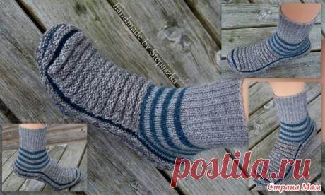 Серо-бутылочные носки by Stepaszka - переделка из резинки - Вязание - Страна Мам