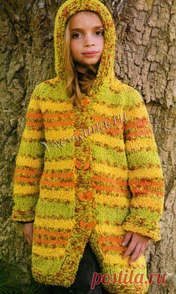Полупальто спицами - Золотой листопад