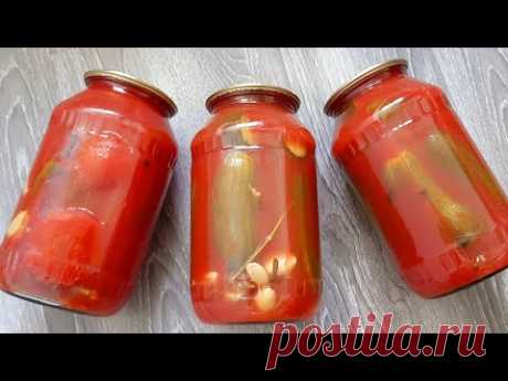 Pomidor Sokida Bodring Tuzlash 🥫🥒 Хрустящие Огурцы в Помидорном Соке ✅ Pickled Cucumbers in Tomato..