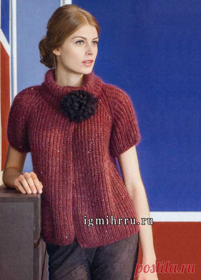 ЭЛЕГАНТНЫЙ БОРДОВЫЙ ЖАКЕТ-РЕГЛАН