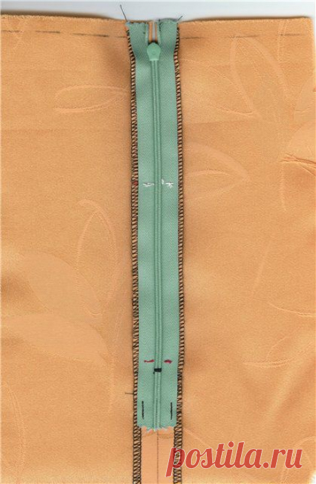 Притачивание потайной молнии