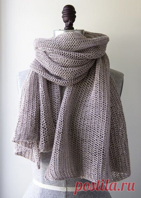 Воздушный шарф спицами. / knittingideas.ru