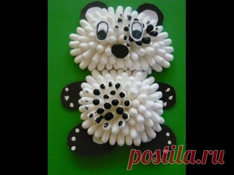 Поделки своими руками из ватных палочек Панда Поделки с детьми