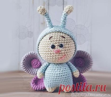 Бабочка Эмма. МК Soft.Toy.For.Jоy | Вязаные игрушки. Мастер-классы, схемы, описание.