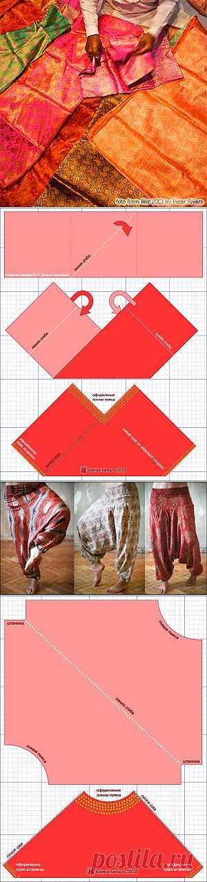 Выкройка афгани или штаны-алладины..