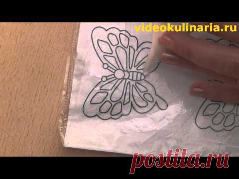 Рецепт- Бабочки из айсинга от videokulinaria.ru