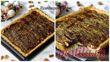 Горіховий мазурек з шоколадом та карамеллю | Picantecooking