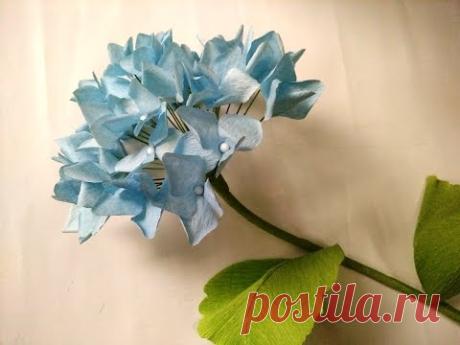 DIY How to make paper flower - Hydrangea Lam hoa Cam Tu cau bang giay nhun - YouTube