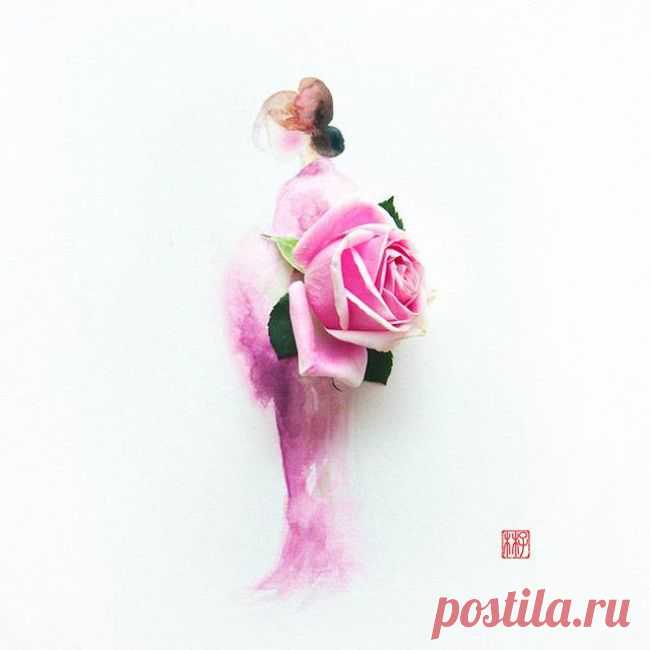 Рисунки из акварели и цветов