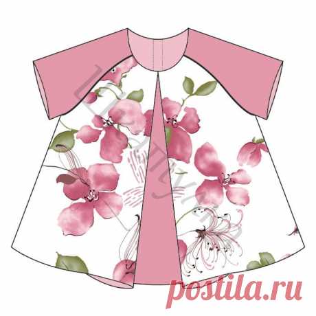 Выкройка туники со встречной складкой для маленькой девочки | Шкатулка
