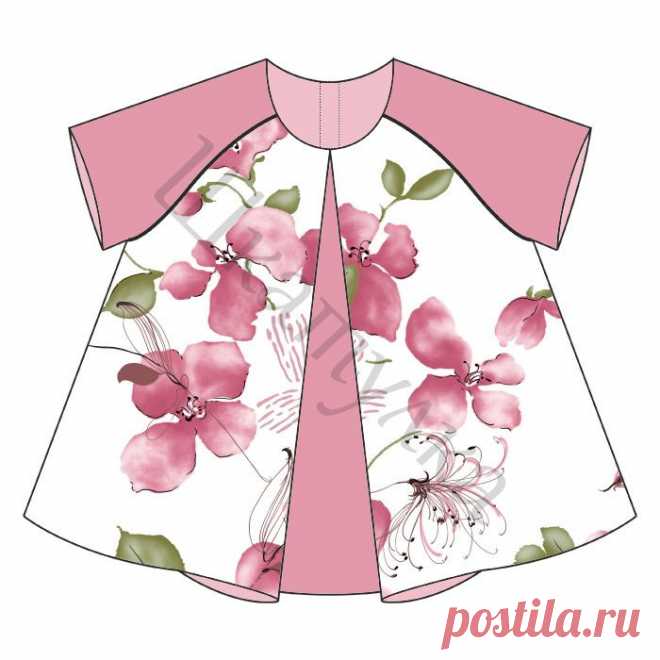 Выкройка туники со встречной складкой для маленькой девочки | Шкатулка